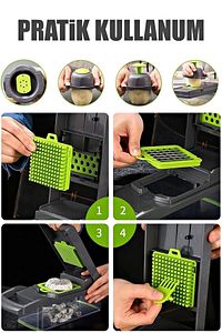 Doğrayıcı Dicer  Patates Sebze Küp Rende Mandolin Dilimleyici Jülyen Kesici Mutfak Chopper ürün fotoğrafı