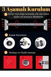 60-100 Cm Koridor Kapı Barfiksi Barfix Aleti Mekik Şınav Çubuğu Çekme Barı Demiri Bar ürün fotoğrafı