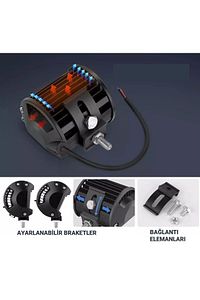 60w Kombo Aydınlatma 20 Led Metal Kasa Çalışma Lambası Off Road Motorsiklet Su Geçirmez ürün fotoğrafı