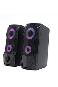 Bilgisayar Hoparlörü Rgb Led Işıklı Gaming 3.5mm Jack Usb Speaker 1+1 Ses Sistemi 5w*2rms Sp-v915 ürün fotoğrafı