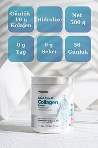 %100 Hidrolize Kolajen, Glutatyon, Hyaluronic Acid Ve 15 Amino Asit Içeren Gıda Takviyesi 50 Günlük ürün fotoğrafı