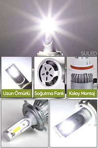 Yeni Model - Zenon H4 Led Araba Far Ampül Xenon Led Uzun Kısa 10800 Lümen Şimşek Etkili 6000k ürün fotoğrafı