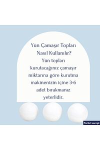 Çamaşır Yün Kurutma Topu ve Koku Seti - Kurutma Makinesi İçin - 3 Adet Top ve 2 Adet Koku - XL ürün fotoğrafı