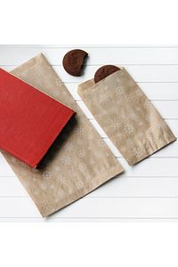 Kar Desenli Kese Kağıdı, Kraft-beyaz 18x30 Cm - 10 Adet ürün fotoğrafı