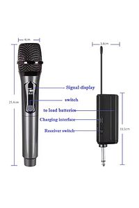 Profesyonel 1200 mAH UHF Sistem Kablosuz Alıcılı Mikrofon Karaoke Toplantı Sunum Mikrofonu ürün fotoğrafı