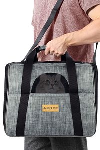 Gri Büyük Boy Kedi Köpek Taşıma Çantası ürün fotoğrafı