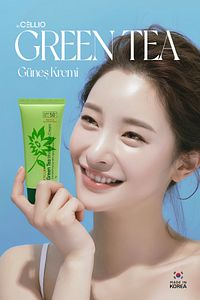 Green Tea Içeren Hassasiyet, Leke Ve Karşıtı Spf50 Yeşil Çay Özlü Kore Güneş Koruyucu Krem ürün fotoğrafı