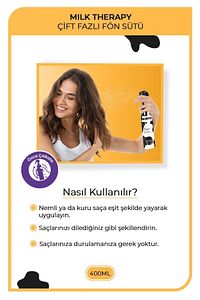 Milk Therapy Çift Fazlı Saç Bakım Fön Sütü 400 ml - Besleyici, Koruyucu Etki ürün fotoğrafı