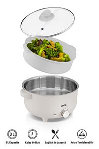 Sco-5061  700w 3 Litre Çok Fonksiyonlu Buharlı Pişirici Güveç, Pilav, Çorba, Haşlama ürün fotoğrafı