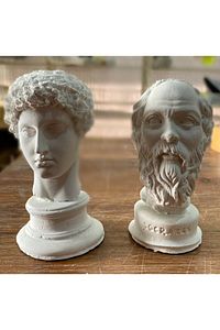 Hermes Ve Socrates Beyaz Heykel Büst 2'li Kutulu Ve Patpata Sarılı Gönderim ürün fotoğrafı
