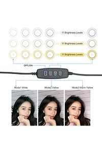 Bluetooth Kumandalı 10 Inç Ring Light Youtuber Selfie Işığı 2.1 Metre Tripod 26 Cm Halka ürün fotoğrafı
