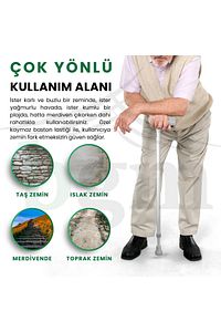 Baston Ayarlanabilir Denge Bastonu - Açık Gri - Asa Alüminyum Yüksek Kalite ürün fotoğrafı