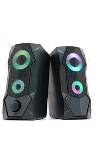 Bilgisayar Hoparlörü Rgb Led Işıklı Gaming 3.5mm Jack Usb Speaker 1+1 Ses Sistemi 5w*2rms Sp-v915 ürün fotoğrafı