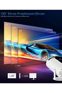 Projeksiyon Cihazı Taşınabilir Sinema Projeksiyon 720p Ev Sineması Bluetooth Android 11 Akıllı Proje ürün fotoğrafı