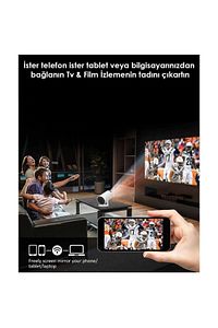 Projeksiyon Cihazı Taşınabilir Sinema Projeksiyon 720p Ev Sineması Bluetooth Android 11 Akıllı Proje ürün fotoğrafı
