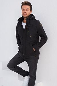 Su Ve Rüzgar Geçirmez Kürklü Softshell Erkek Mont ürün fotoğrafı