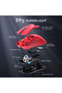R1 Superlıght 18000 Dpı Ultra Hafif Paw3311 Kablosuz Oyuncu Faresi (GRIP TAPE HEDİYELİ) ürün fotoğrafı