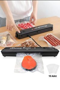 Vacuum Sealer Gıda Vakum Ve Mühürleme Makinesi + 10 Adet Vakum Torbası ürün fotoğrafı