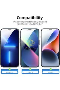 Iphone 13/13 Pro/14/16e Uyumlu Tam Kaplayan Şeffaf Tamperli Ekran Koruyucu Kırılmaz Cam ürün fotoğrafı