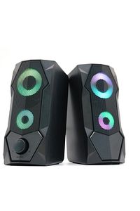Bilgisayar Hoparlörleri Rgb Işıklı 2.0 Usb Oyun Stereo Kablolu Pc Hoparlör 3.5mm Aux Girişi ürün fotoğrafı