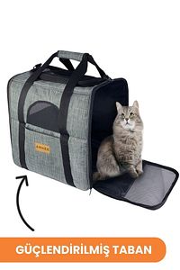 Gri Büyük Boy Kedi Köpek Taşıma Çantası ürün fotoğrafı