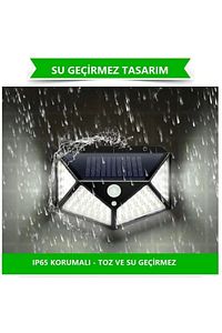 2 Adet Solar Güneş Enerjili Hareket Sensörlü 4 Taraflı Bahçe Garaj Ev Aydınlatma Lambası ürün fotoğrafı