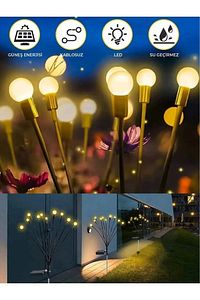 6 Led'li Güneş Enerjili Ateş Böceği Çiçek Lamba ürün fotoğrafı