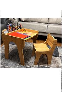 Montessori Çocuk Oyun & Aktivite & Çalışma Masa ve Sandalyesi ürün fotoğrafı
