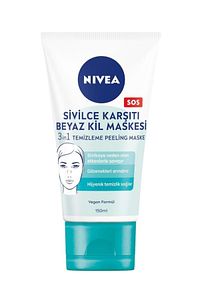 3in1 Sivilce Karşıtı Beyaz Kil Maskesi 150ml, Temizleyici, Peeling, Maske, Gözenek Arındırıcı ürün fotoğrafı