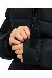 Kadın Siyah Kapüşonlu Polarlı Kürklü Su Geçirmez Rüzgara Dayanıklı Şişme Mont Kaban Parka ürün fotoğrafı