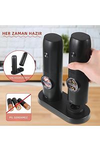 Mio Sg2 Yeni Nesil 600mah Şarj Üniteli Işıklı Tuz Karabiber Değirmeni ürün fotoğrafı