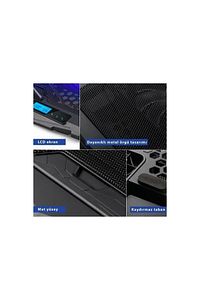Fns-9999b 4 Adet Fanlı Ledli Lcd Kontrol Panelli 15"-17" Pro Standlı Notebook Soğutucu ürün fotoğrafı