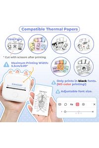 T02 Mini Taşınabilir Akıllı Cep Sticker Fotoğraf Yazıcı, Yeşil, Yapay Zeka Destekli Uygulama ürün fotoğrafı