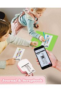 T02 Mini Taşınabilir Akıllı Cep Sticker Fotoğraf Yazıcı, Pembe, Yapay Zeka Destekli Uygulama ürün fotoğrafı