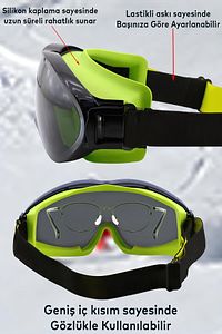 Bellasimo Kayak Kar Gözlüğü Değiştirebilir Camlı Antifog Güneş Kar Gözlük Füme Snowboard Glasses ürün fotoğrafı