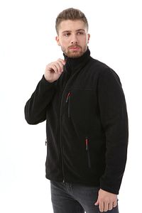 Unisex Siyah Bato Yaka Tam Fermuarlı 3 Cepli Outdoor Polar Ceket ürün fotoğrafı
