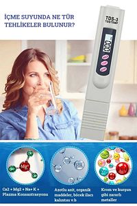 Tds Metre Su Kalite Test Ölçüm Cihazı Saflık Ölçer Pil ürün fotoğrafı