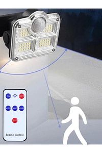 Güneş Panelli Kumandalı Solar 3 Modlu Güneş Enerjili Bahçe Karavan Aydınlatma Sokak Lambası ürün fotoğrafı