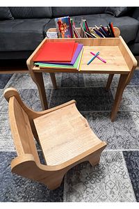 Montessori Çocuk Oyun & Aktivite & Çalışma Masa ve Sandalyesi ürün fotoğrafı
