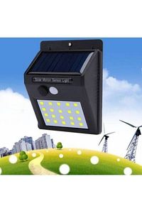 Işık Sensörlü Güneş Enerjili Solar Duvar Kapı Kamp Bahçe Lambası Fotoselli Projektör 20led Lambalı ürün fotoğrafı