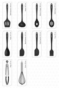 Salvatore 10 Parça Spatula Set Siyah ürün fotoğrafı