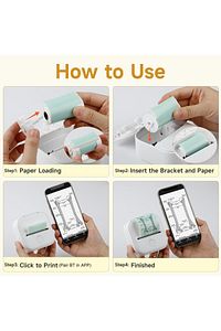 T02 Mini Taşınabilir Akıllı Cep Sticker Fotoğraf Yazıcı, Yeşil, Yapay Zeka Destekli Uygulama ürün fotoğrafı
