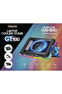 Gt100 Gaming Laptop Sogutucu 2200rpm , Rgb Işıklı , Led Display Notebook Soğutucu Stand ürün fotoğrafı