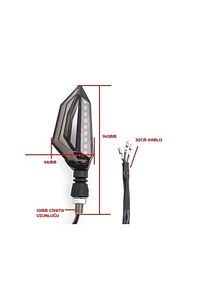 Amerikan Park Modüllü Çift Renk Motosiklet Sinyal Led Takımı 12v Universal ürün fotoğrafı