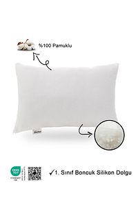 Sıvı Geçirmez Bebek Yastığı, Antialerjik Yastık , %100 Pamuklu, Boncuk Silikon 35x45 Cm ürün fotoğrafı