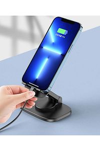 Metal Portatif Ayarlanabilir Katlanır Telefon Ve Tablet Masaüstü Stand Tutucu 360 Derece Hareketli ürün fotoğrafı