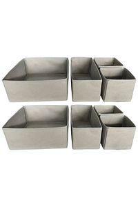 8'li Gri Çekmece Içi Düzenleyici Organizer Set - Çok Amaçlı Dolap Içi Kutu Seti ürün fotoğrafı