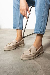 Günlük Giymelik Kadin Loafer Suet Ayakkabı Rumgayshoes ürün fotoğrafı