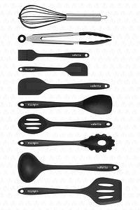 Salvatore 10 Parça Spatula Set Siyah ürün fotoğrafı