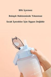 Eldorado 3lü Set Bpa Içermez Motivasyonel Su Matarası Mor Su Matarası,su Şişesi,suluk ürün fotoğrafı